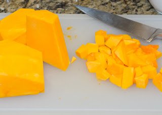 Peeled raw butternut squash