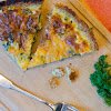 Quinoa Crust Quiche with Spinach and Cheddar