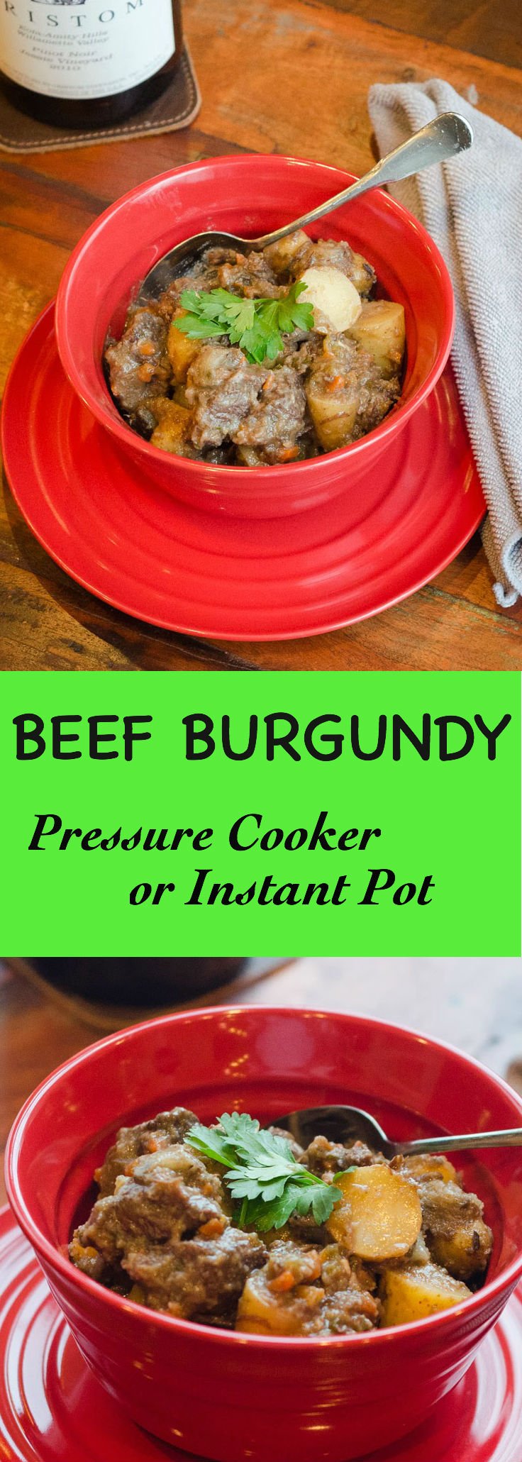 Beef Burgundy in a Pressure Cooker or Instant Pot