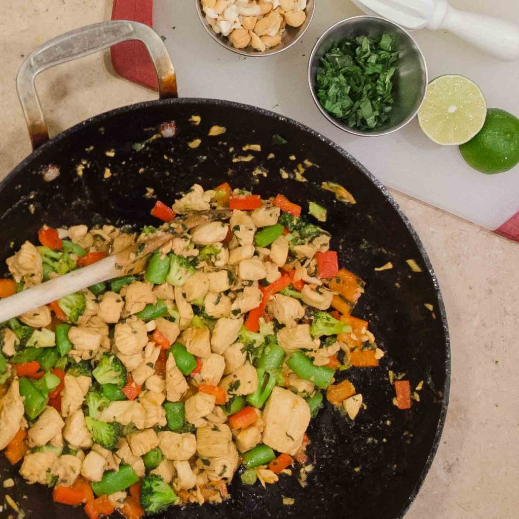 Basil Chicken and Cashew Stir Fry