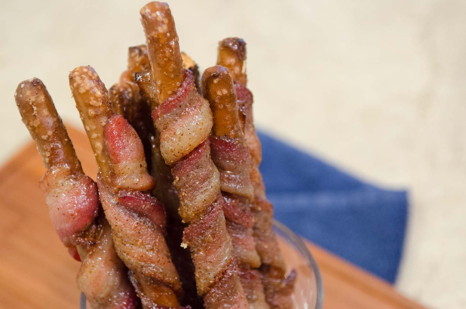 Bacon Wrapped Around Pretzels and Baked