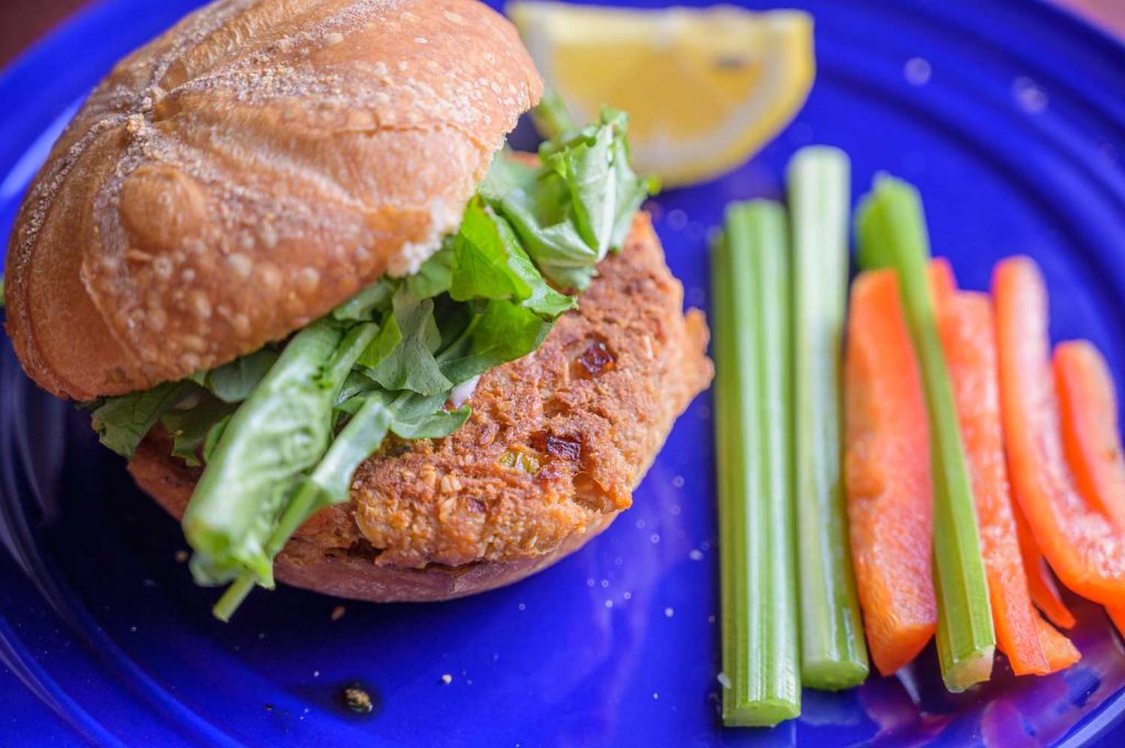 Salmon Burgers cooked in an Air Fryer