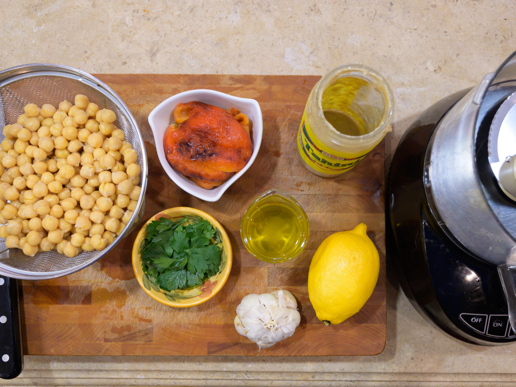 Prep for making hummus