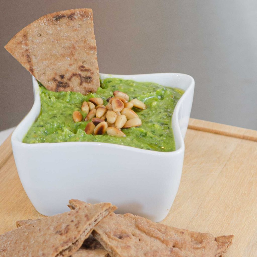 Asparagus Pesto with a Pita Wedge